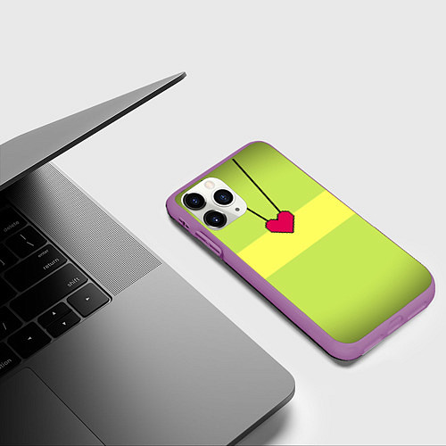 Чехол iPhone 11 Pro матовый UNDERTALE CHARA / 3D-Фиолетовый – фото 3