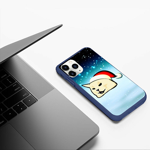 Чехол iPhone 11 Pro матовый Woman yelling at cat / 3D-Тёмно-синий – фото 3