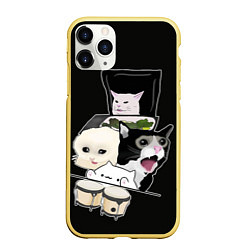 Чехол iPhone 11 Pro матовый Woman yelling at cat, цвет: 3D-желтый