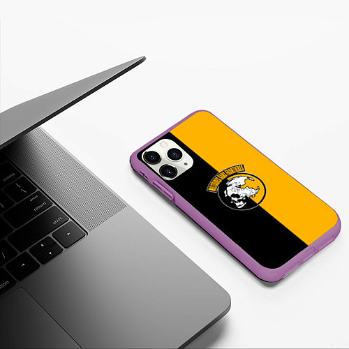 Чехол iPhone 11 Pro матовый Sans Frontieres / 3D-Фиолетовый – фото 3