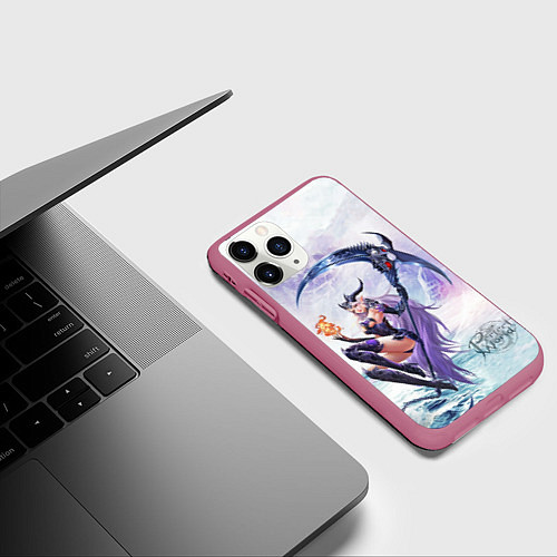 Чехол iPhone 11 Pro матовый Shadow class girl / 3D-Малиновый – фото 3