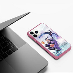 Чехол iPhone 11 Pro матовый Shadow class girl, цвет: 3D-малиновый — фото 2