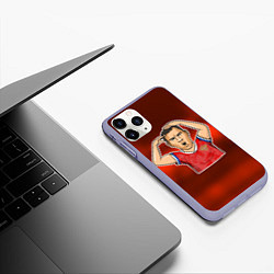 Чехол iPhone 11 Pro матовый Дзюба Russia edition, цвет: 3D-светло-сиреневый — фото 2