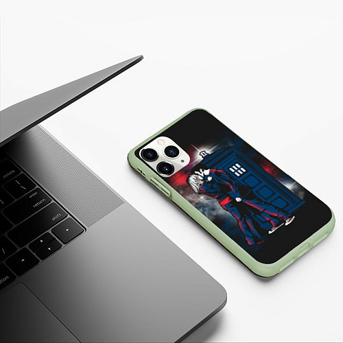 Чехол iPhone 11 Pro матовый Doctor Who / 3D-Салатовый – фото 3
