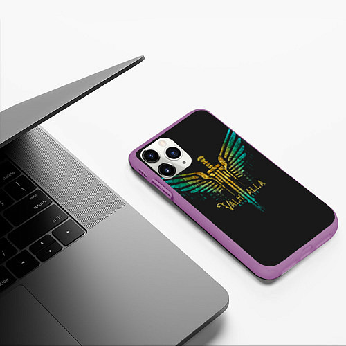 Чехол iPhone 11 Pro матовый Vikings Valhalla / 3D-Фиолетовый – фото 3