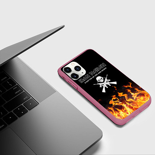 Чехол iPhone 11 Pro матовый Iron Maiden / 3D-Малиновый – фото 3
