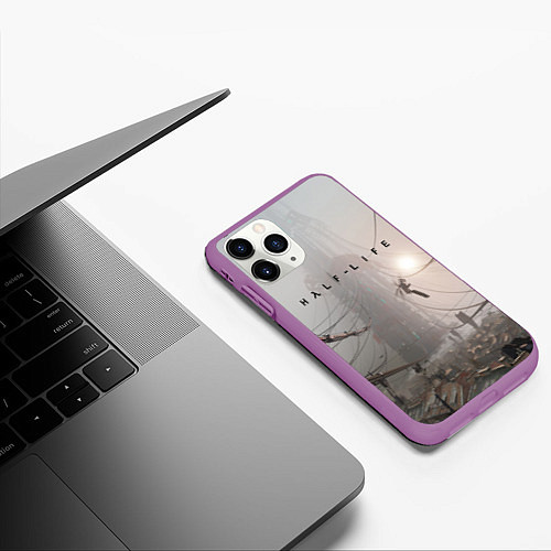 Чехол iPhone 11 Pro матовый HALF-LIFE / 3D-Фиолетовый – фото 3