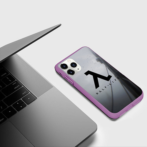 Чехол iPhone 11 Pro матовый Half Life / 3D-Фиолетовый – фото 3
