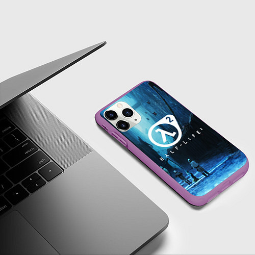 Чехол iPhone 11 Pro матовый HALF-LIFE 2 / 3D-Фиолетовый – фото 3