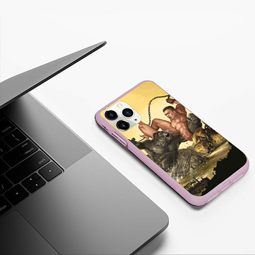 Чехол iPhone 11 Pro матовый Aniki Fight Art / 3D-Розовый – фото 3