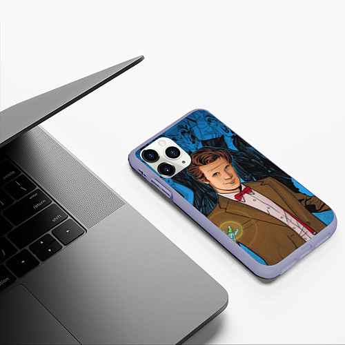 Чехол iPhone 11 Pro матовый Доктор Кто / 3D-Светло-сиреневый – фото 3