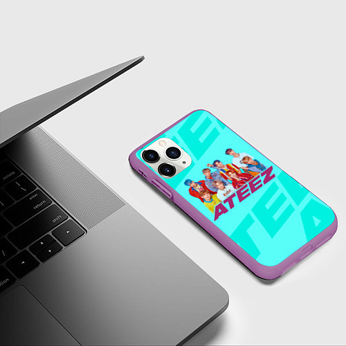 Чехол iPhone 11 Pro матовый Ateez / 3D-Фиолетовый – фото 3