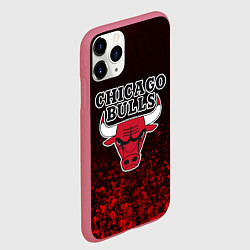 Чехол iPhone 11 Pro матовый CHICAGO BULLS, цвет: 3D-малиновый — фото 2