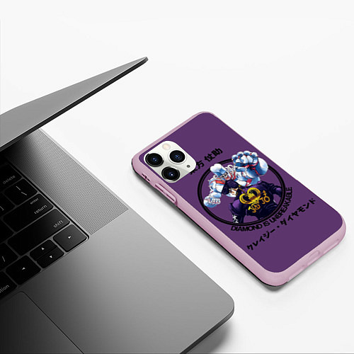 Чехол iPhone 11 Pro матовый Приключения ДжоДжо / 3D-Розовый – фото 3