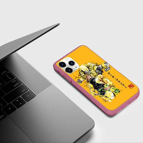 Чехол iPhone 11 Pro матовый JoJo Bizarre Adventure / 3D-Малиновый – фото 3