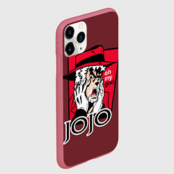 Чехол iPhone 11 Pro матовый Приключения ДжоДжо, цвет: 3D-малиновый — фото 2