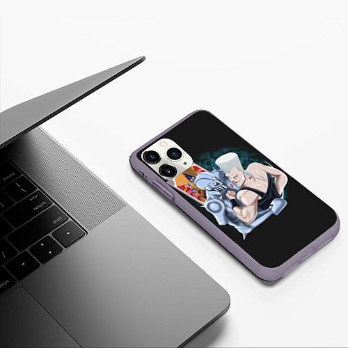 Чехол iPhone 11 Pro матовый Приключения ДжоДжо / 3D-Серый – фото 3