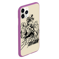 Чехол iPhone 11 Pro матовый Приключения ДжоДжо, цвет: 3D-фиолетовый — фото 2