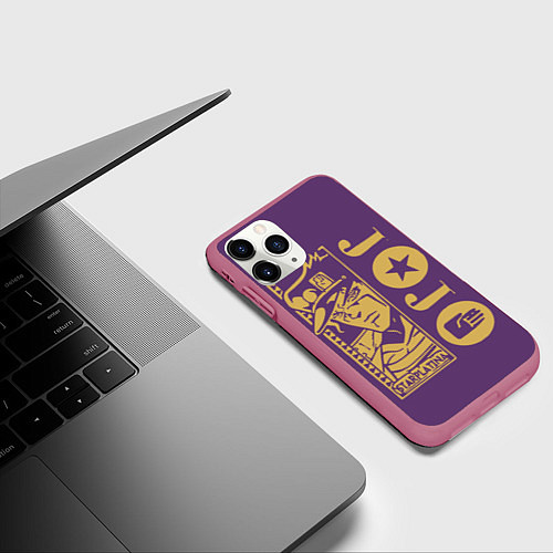Чехол iPhone 11 Pro матовый JoJo Bizarre Adventure / 3D-Малиновый – фото 3