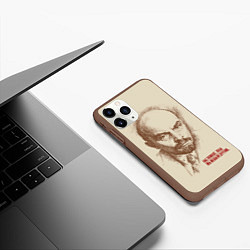 Чехол iPhone 11 Pro матовый Ленин, цвет: 3D-коричневый — фото 2