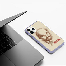 Чехол iPhone 11 Pro матовый Ленин, цвет: 3D-светло-сиреневый — фото 2