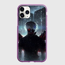 Чехол iPhone 11 Pro матовый Токийский Гуль, цвет: 3D-фиолетовый