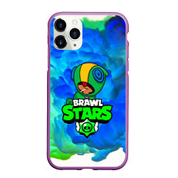 Чехол iPhone 11 Pro матовый BRAWL STARS LEON, цвет: 3D-фиолетовый