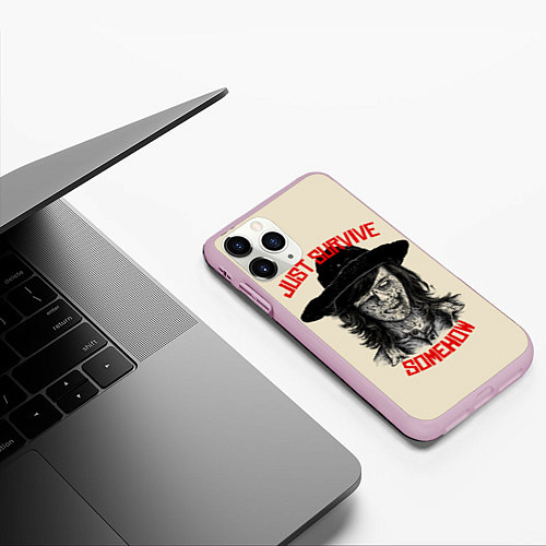 Чехол iPhone 11 Pro матовый Gust survive smehow / 3D-Розовый – фото 3