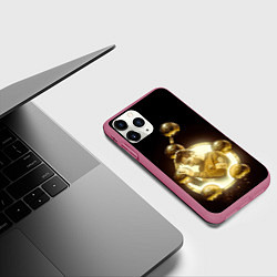 Чехол iPhone 11 Pro матовый Месси шестикратный, цвет: 3D-малиновый — фото 2