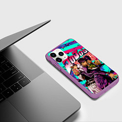 Чехол iPhone 11 Pro матовый Jojo, цвет: 3D-фиолетовый — фото 2