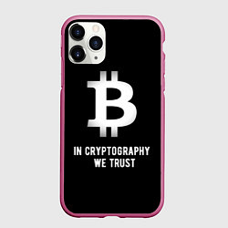 Чехол iPhone 11 Pro матовый Биткоин Криптовалюта, цвет: 3D-малиновый