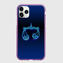 Чехол iPhone 11 Pro матовый Знаки Зодиака Весы, цвет: 3D-фиолетовый