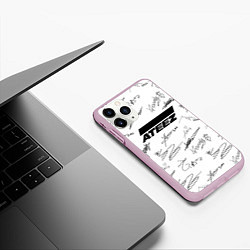 Чехол iPhone 11 Pro матовый ATEEZ АВТОГРАФЫ, цвет: 3D-розовый — фото 2