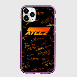 Чехол iPhone 11 Pro матовый ATEEZ АВТОГРАФЫ, цвет: 3D-фиолетовый