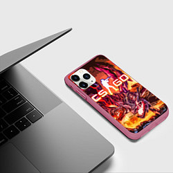 Чехол iPhone 11 Pro матовый CS GO, цвет: 3D-малиновый — фото 2