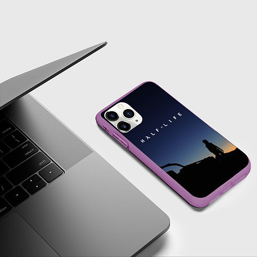 Чехол iPhone 11 Pro матовый HALF-LIFE / 3D-Фиолетовый – фото 3