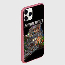 Чехол iPhone 11 Pro матовый MINECRAFT, цвет: 3D-малиновый — фото 2