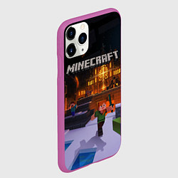 Чехол iPhone 11 Pro матовый MINECRAFT, цвет: 3D-фиолетовый — фото 2