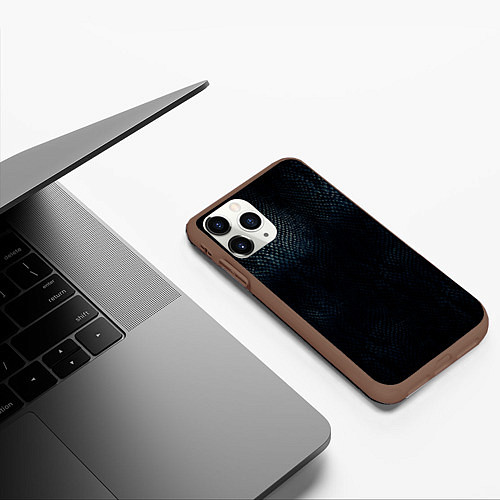 Чехол iPhone 11 Pro матовый Черный Дракон / 3D-Коричневый – фото 3