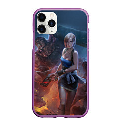 Чехол iPhone 11 Pro матовый RESIDENT EVIL 3, цвет: 3D-фиолетовый