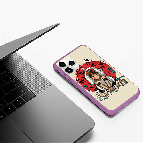 Чехол iPhone 11 Pro матовый Princess Mononoke / 3D-Фиолетовый – фото 3