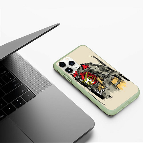 Чехол iPhone 11 Pro матовый Princess Mononoke / 3D-Салатовый – фото 3