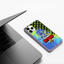 Чехол iPhone 11 Pro матовый BRAWL STARS ОБОРОТЕНЬ LEON, цвет: 3D-серый — фото 2