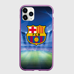 Чехол iPhone 11 Pro матовый FC Barcelona, цвет: 3D-фиолетовый