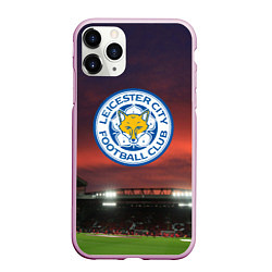 Чехол iPhone 11 Pro матовый FC Leicester City, цвет: 3D-розовый