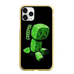 Чехол iPhone 11 Pro матовый MINECRAFT CREEPER, цвет: 3D-желтый