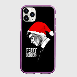 Чехол iPhone 11 Pro матовый Новогодний Острые Козырьки, цвет: 3D-фиолетовый