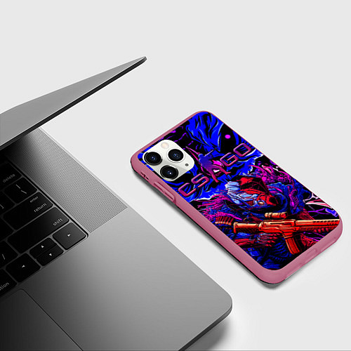 Чехол iPhone 11 Pro матовый CS GO hyper beast IMBAskin / 3D-Малиновый – фото 3