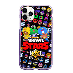 Чехол iPhone 11 Pro матовый BRAWL STARS, цвет: 3D-светло-сиреневый