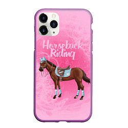 Чехол iPhone 11 Pro матовый Horseback Rading, цвет: 3D-фиолетовый